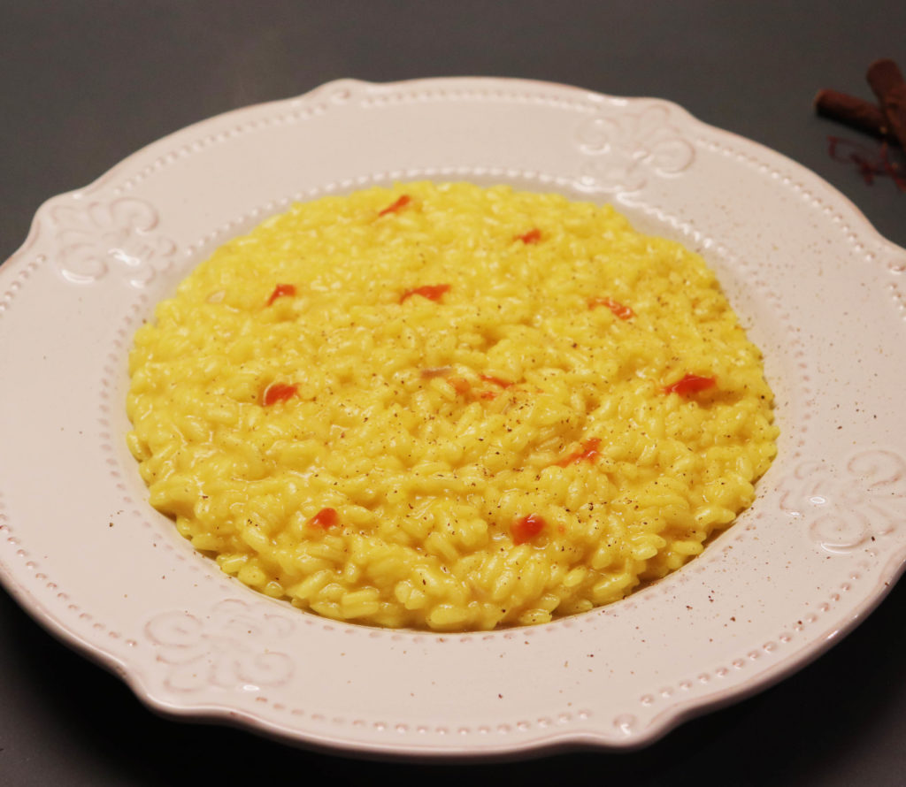 risotto zafferano e liquirizia