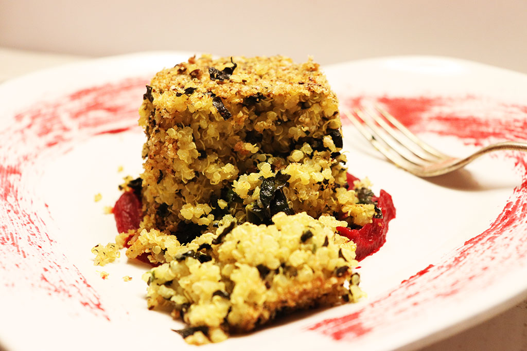 foto del tortino di quinoa e rape rosse