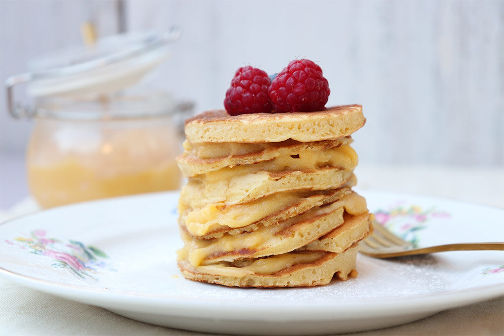 layer pancake farcito con crema senza lattosio