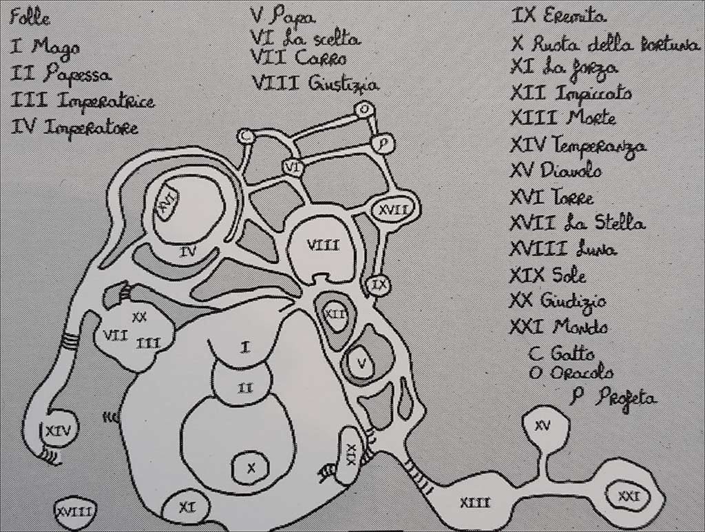 mappa del giardino dei tarocchi